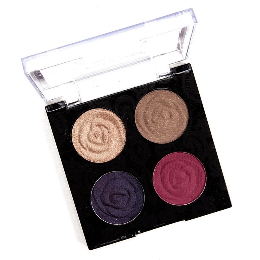 Elegant Eyeshadow Palette with Gold, Purple, and Red Shades